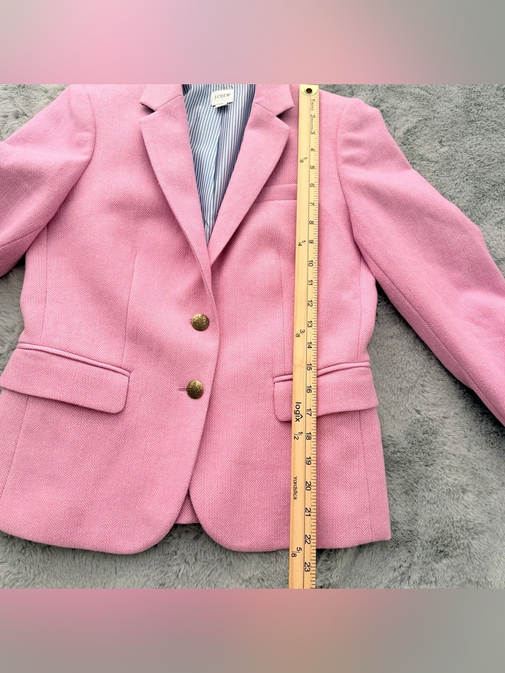 J.Crew Factory Schoolboy Blazer Pink Herringbone Wool Blend Jacket 2 Preppy - Picture 10 of 14